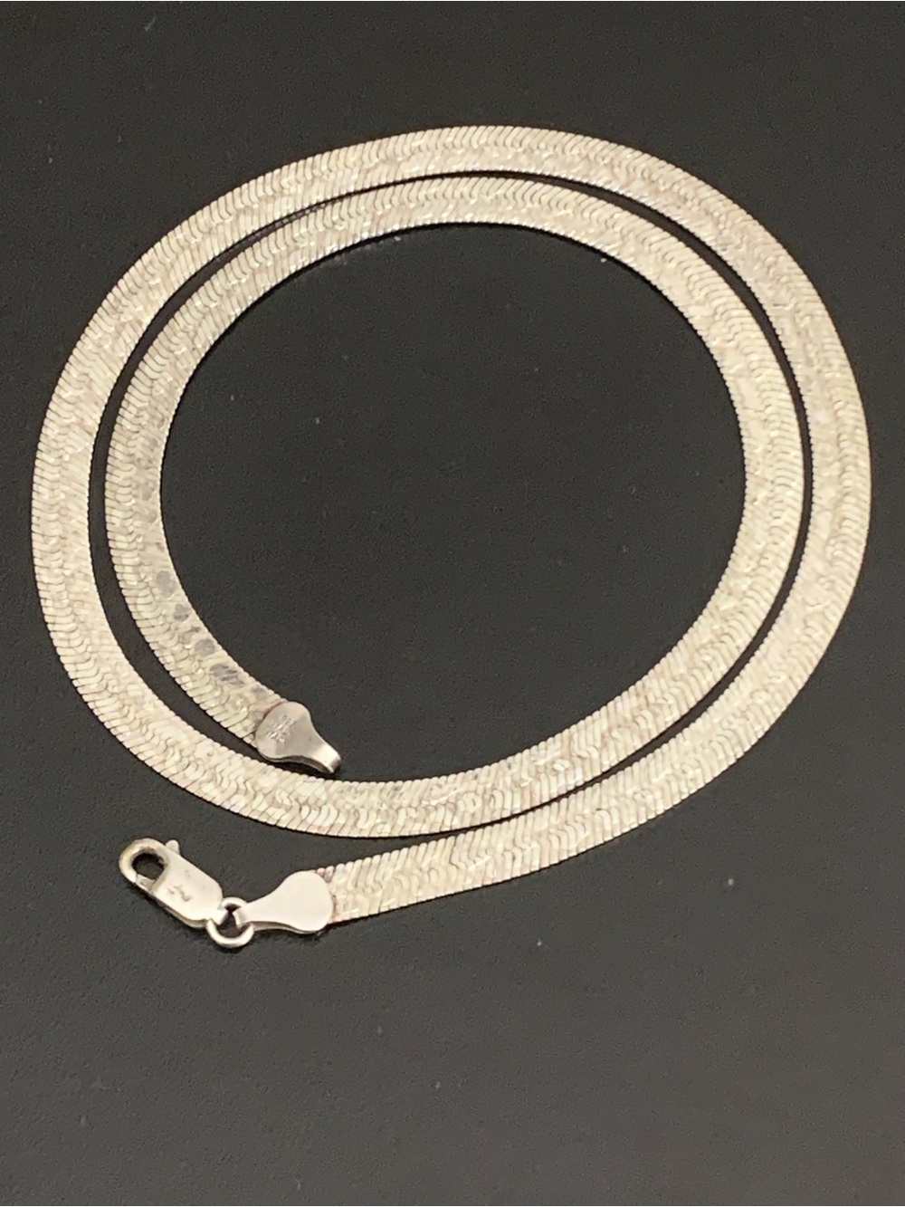 Vintage Italian 925 Sterling Silver Reversible Snakeskin & Classic Herringbone C